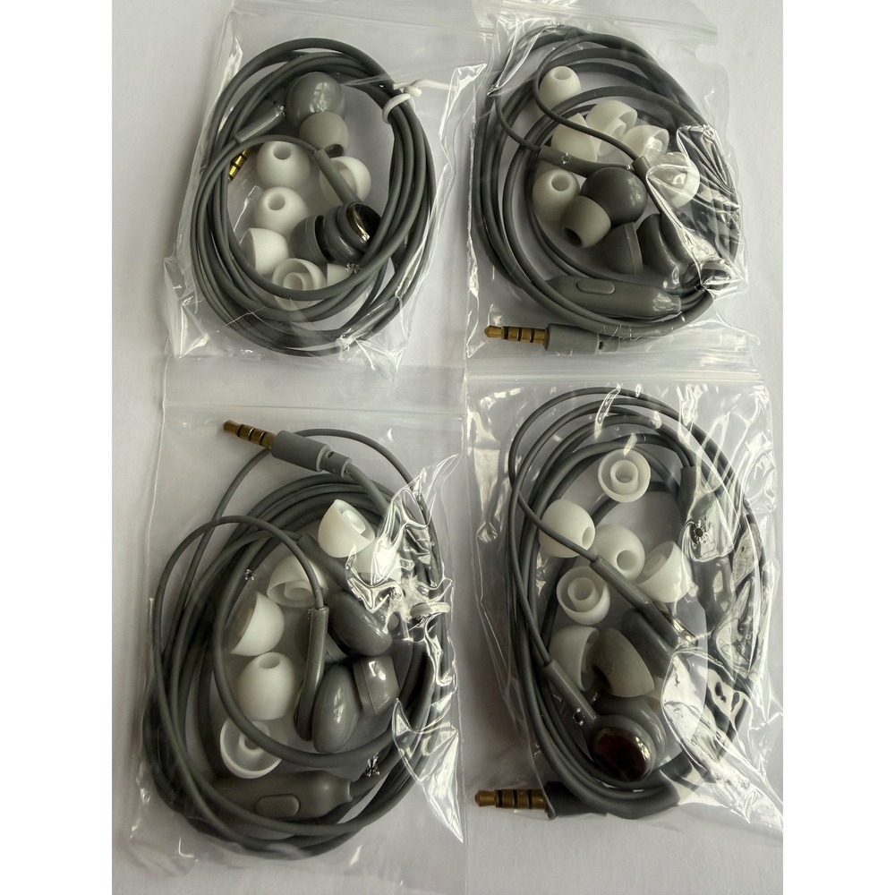 Vykytow Wired Earbuds 3.5mm‎ 4 Pack Grey In Ear Headphones with Microphone New